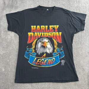 Vintage Harley Davidson "A Legend" 1987 Graphic Tee Shirt Size Medium Biker 80's